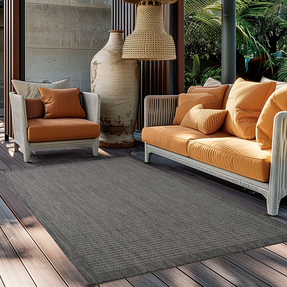Design 1410 Schwarz Rechteckig