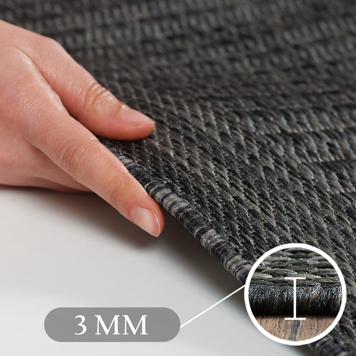 Design 1410 Schwarz Rechteckig