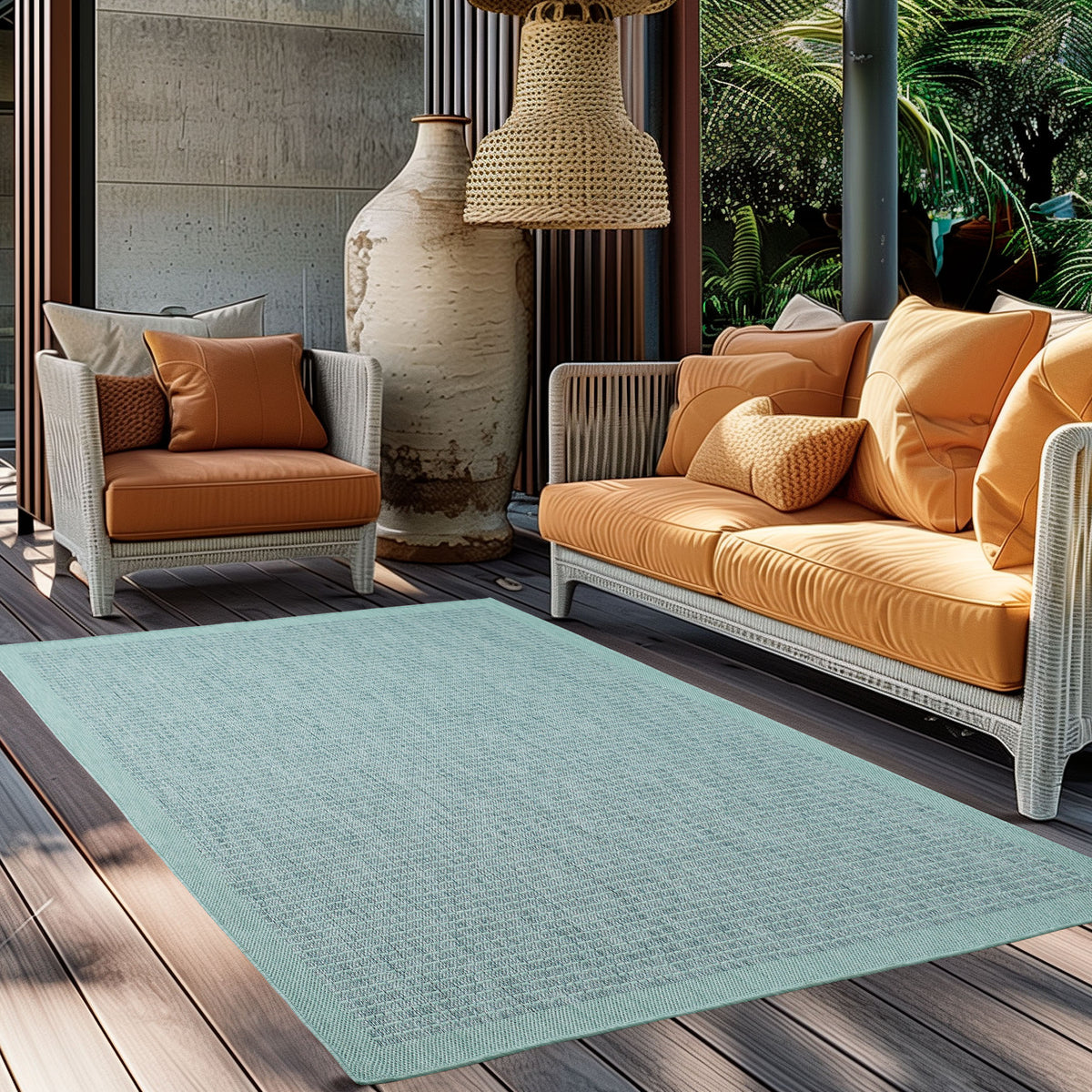 Design 1410 Blau Rechteckig