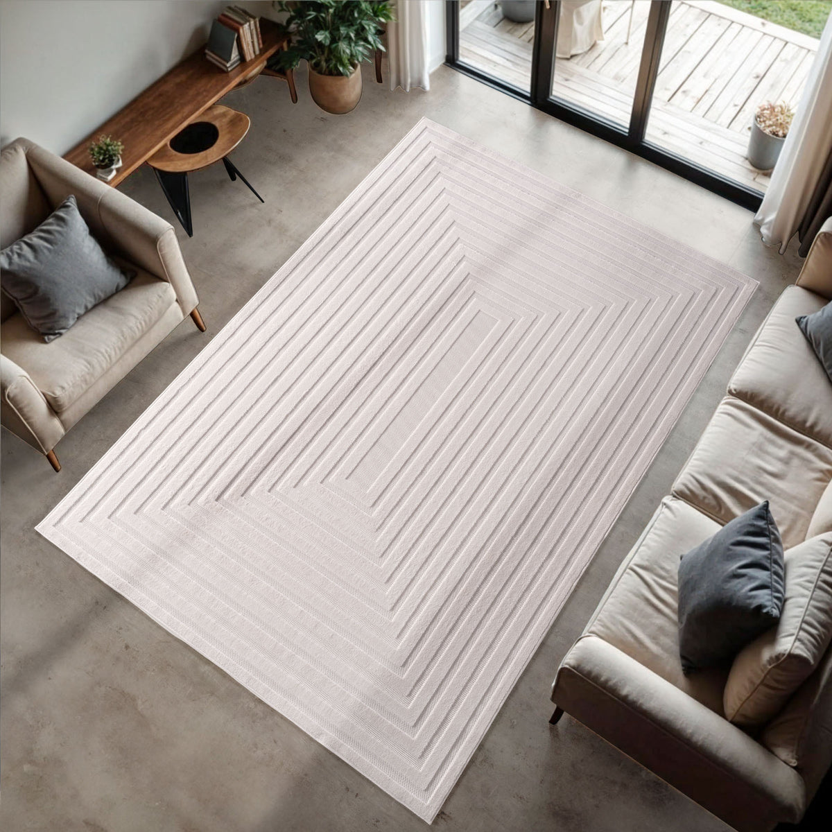 DOHA 1653 Cream Rechteck