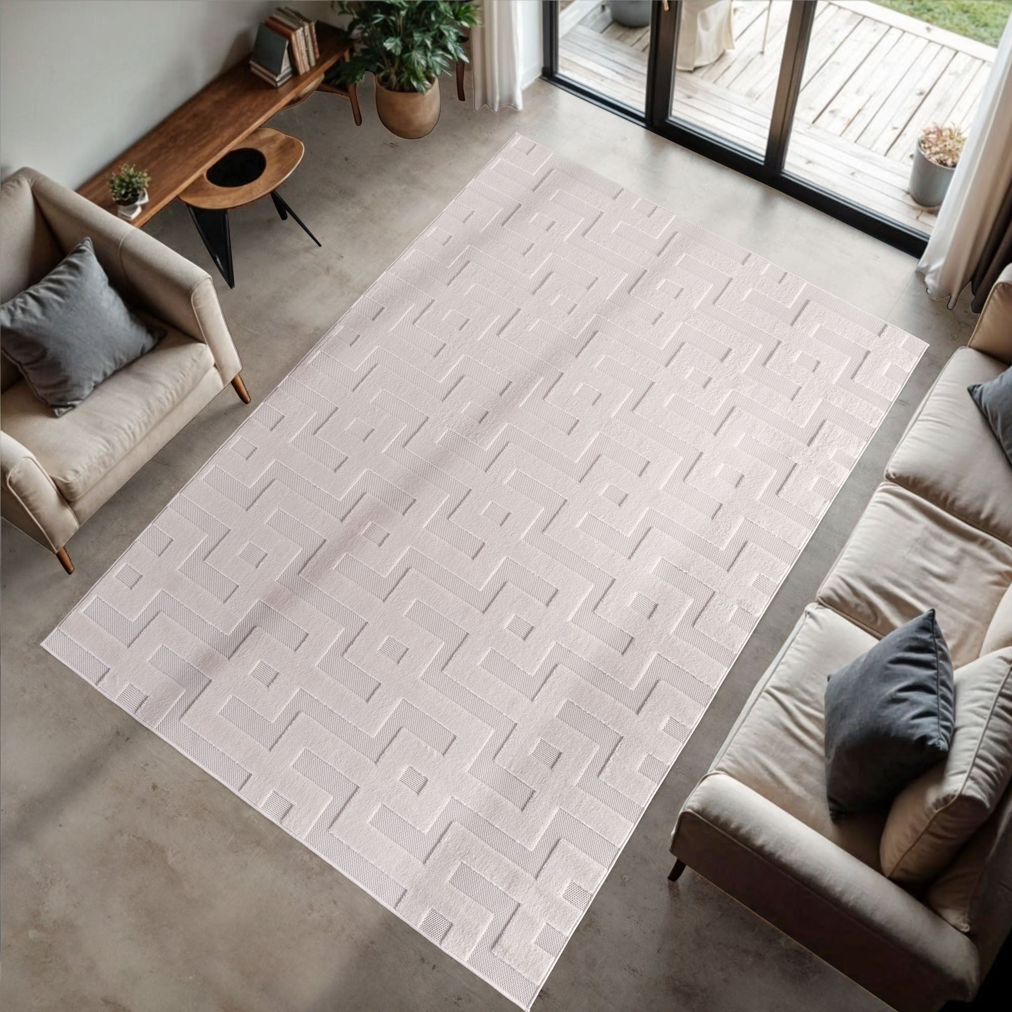 DOHA 1656 Cream Rechteck
