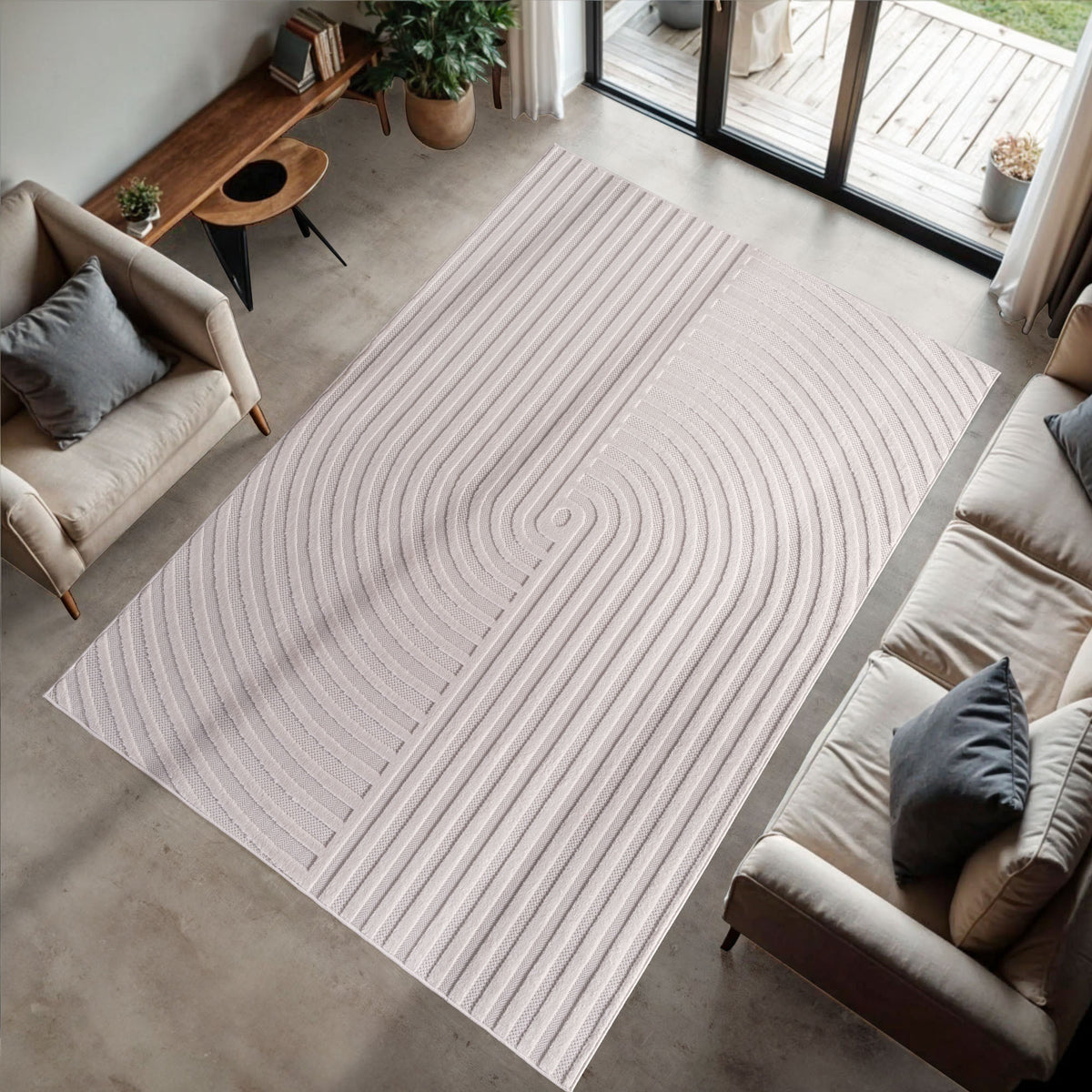 DOHA 1658 Cream Rechteck