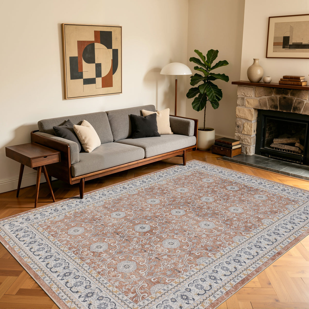 Waschbarer Teppich INKA – Vintage-Design