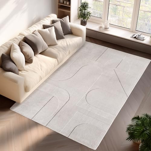 Wohnzimmer Teppich modernes Design in Beige und Creme
