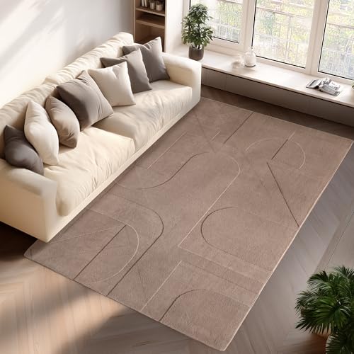 Wohnzimmer Teppich modernes Design in Beige und Creme