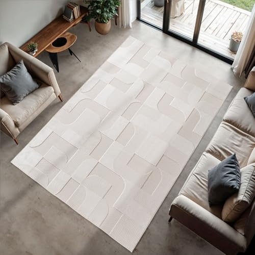 Stilvoll Günstig by ELMM Terasse-Balkon-küche Teppich 80 x 150 cm Creme – modernes Design