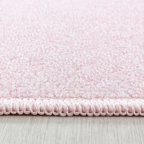 Kinder-Teppich lachender Stern in blau rosa und grau