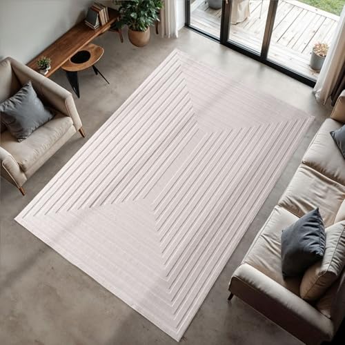 Stilvoll Günstig by ELMM Terasse-Balkon-küche Teppich 160 x 230 cm Creme – modernes Design