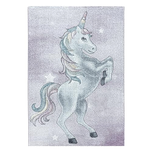 Kinder-Teppich niedliches Einhorn Design in verschiedenen Farben