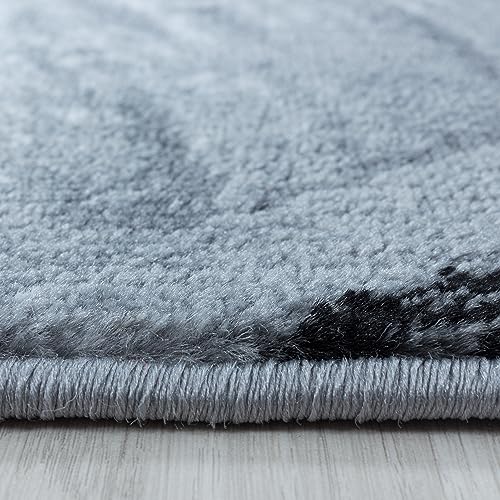 Kurzflor-Teppich stilvolles geometrisches Design schwarz