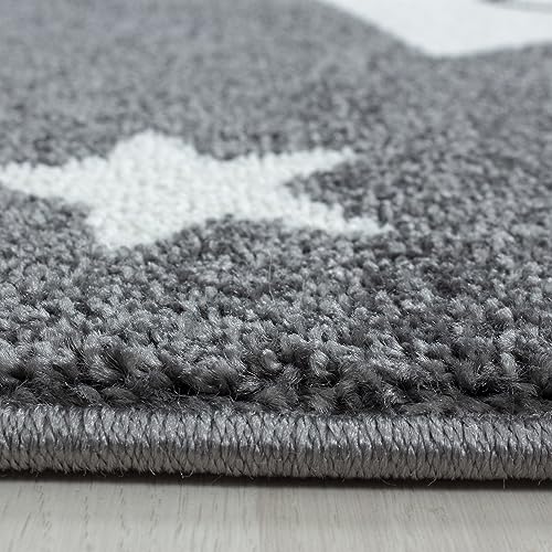 Stilvoll Günstig by ELMM Kinder Teppich Kinderzimmer für Jungs und Mädchen weich Sterne-Design bunt aus Regenbogen Fußball UVM. aus Polypropylen