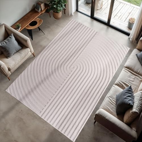 Stilvoll Günstig by ELMM Terasse-Balkon-küche Teppich 140 x 200 cm Creme – modernes Design