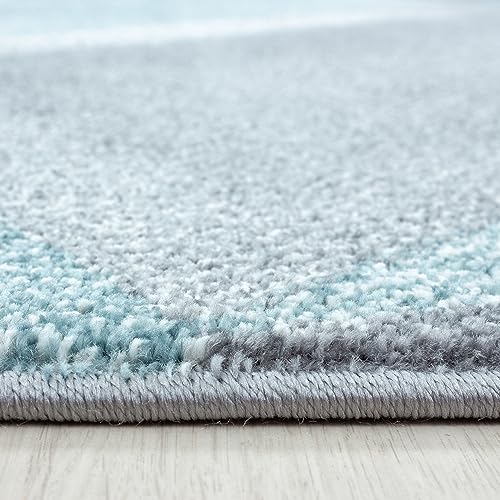 Kurzflor-Teppich modernes Design in blau und rosa
