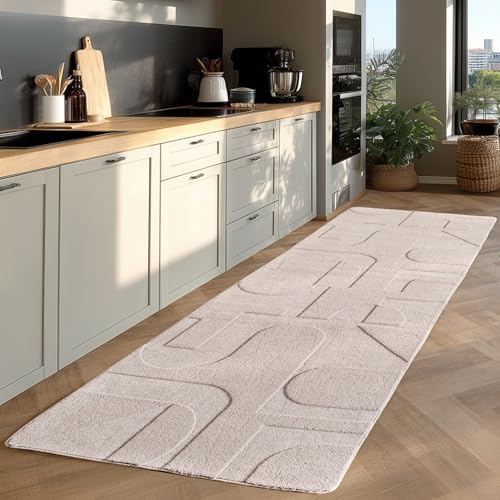 Wohnzimmer Teppich modernes Design in Beige und Creme
