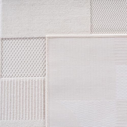 Stilvoll Günstig by ELMM Terasse-Balkon-küche Teppich 200 x 290 cm Creme – modernes Design