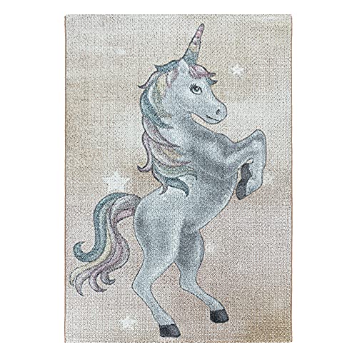 Kinder-Teppich niedliches Einhorn Design in verschiedenen Farben
