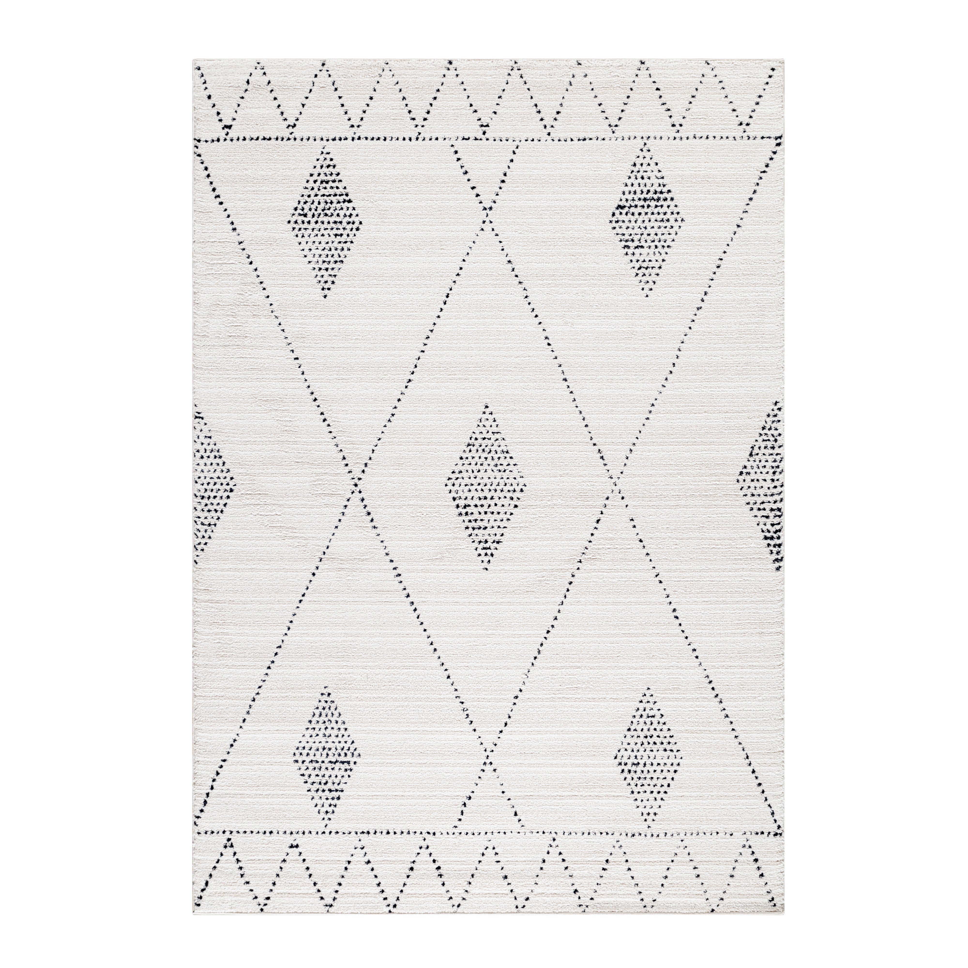 Kurzflor-Teppich im Berber-Design hell