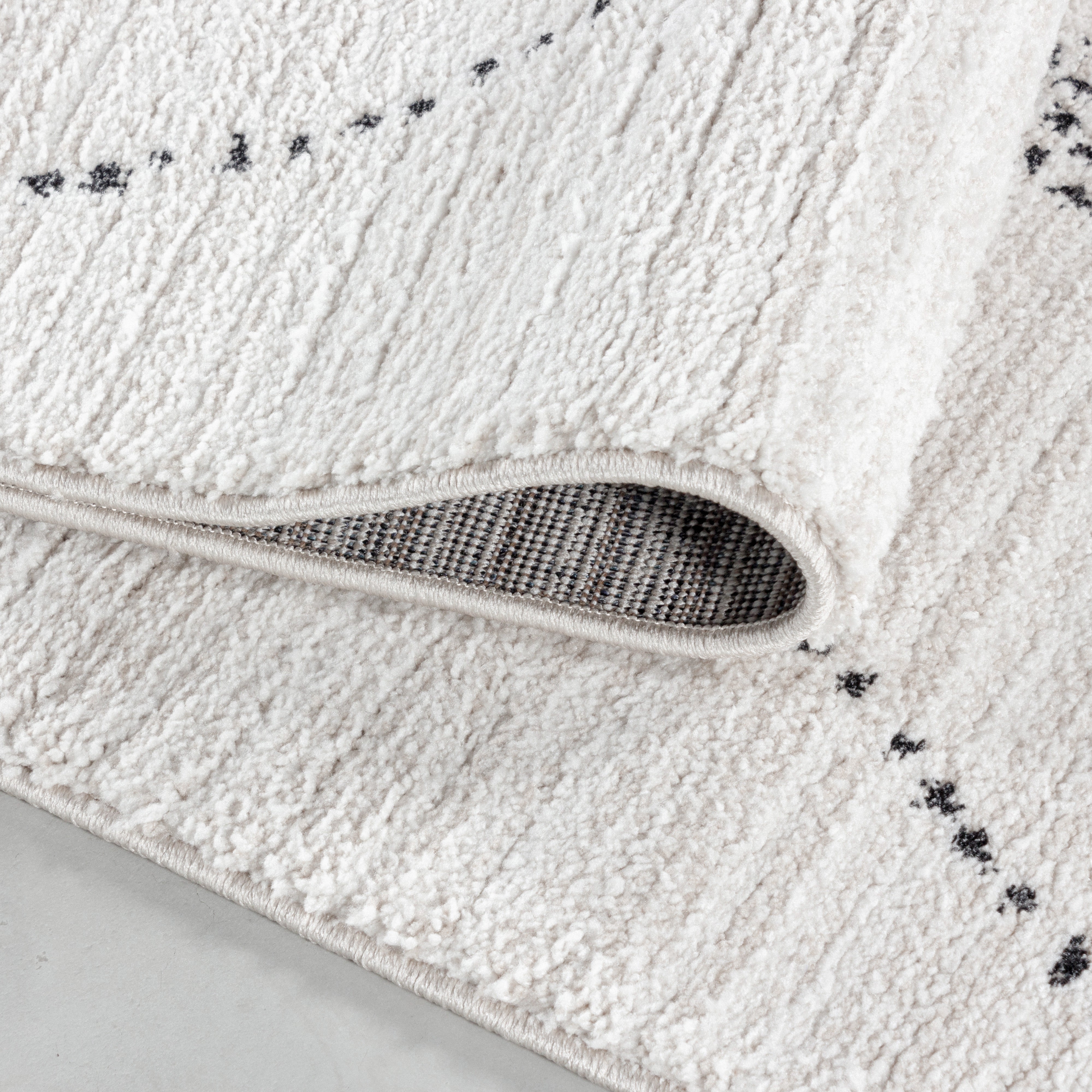 Kurzflor-Teppich im Berber-Design hell