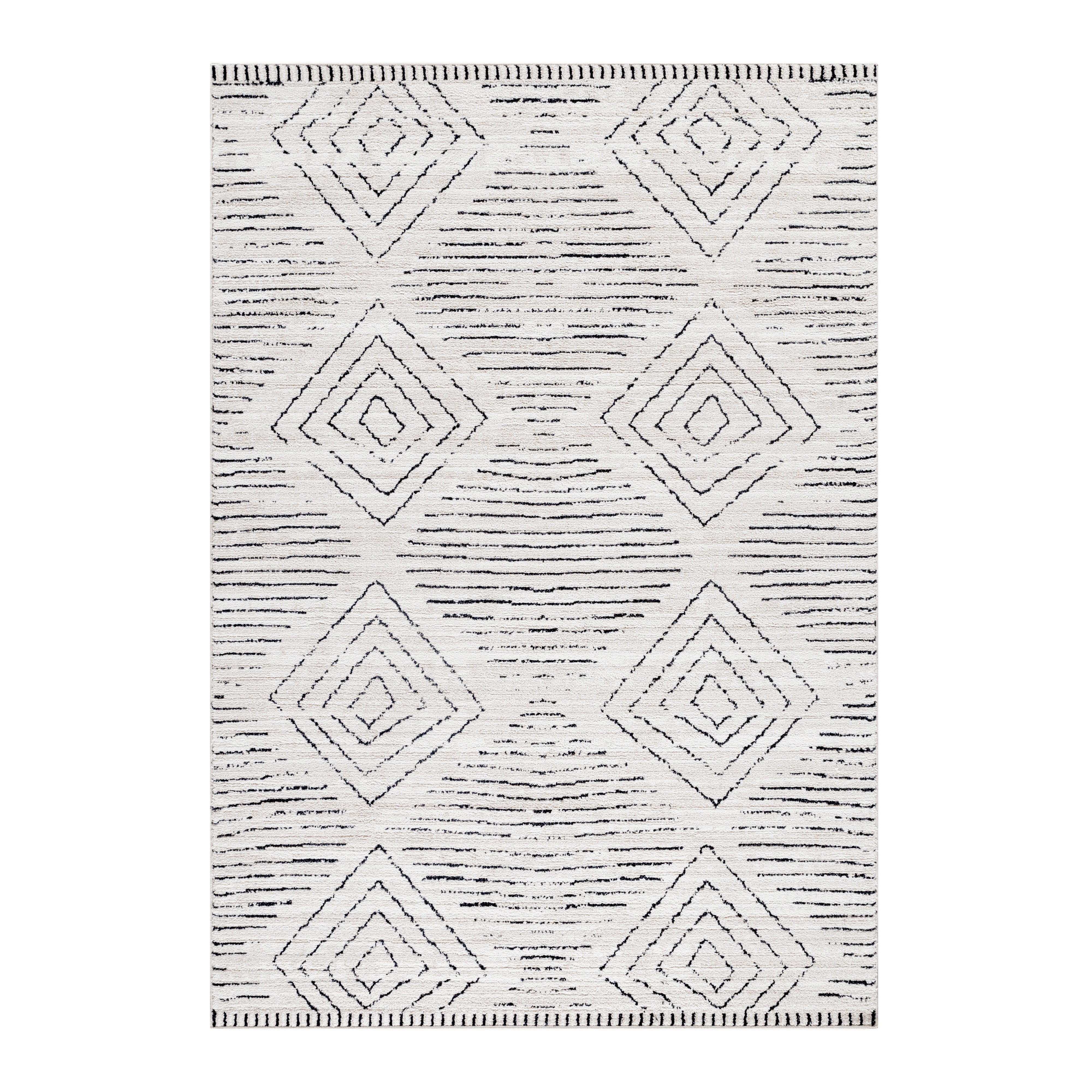 Kurzflor-Teppich Geometrisches Design creme