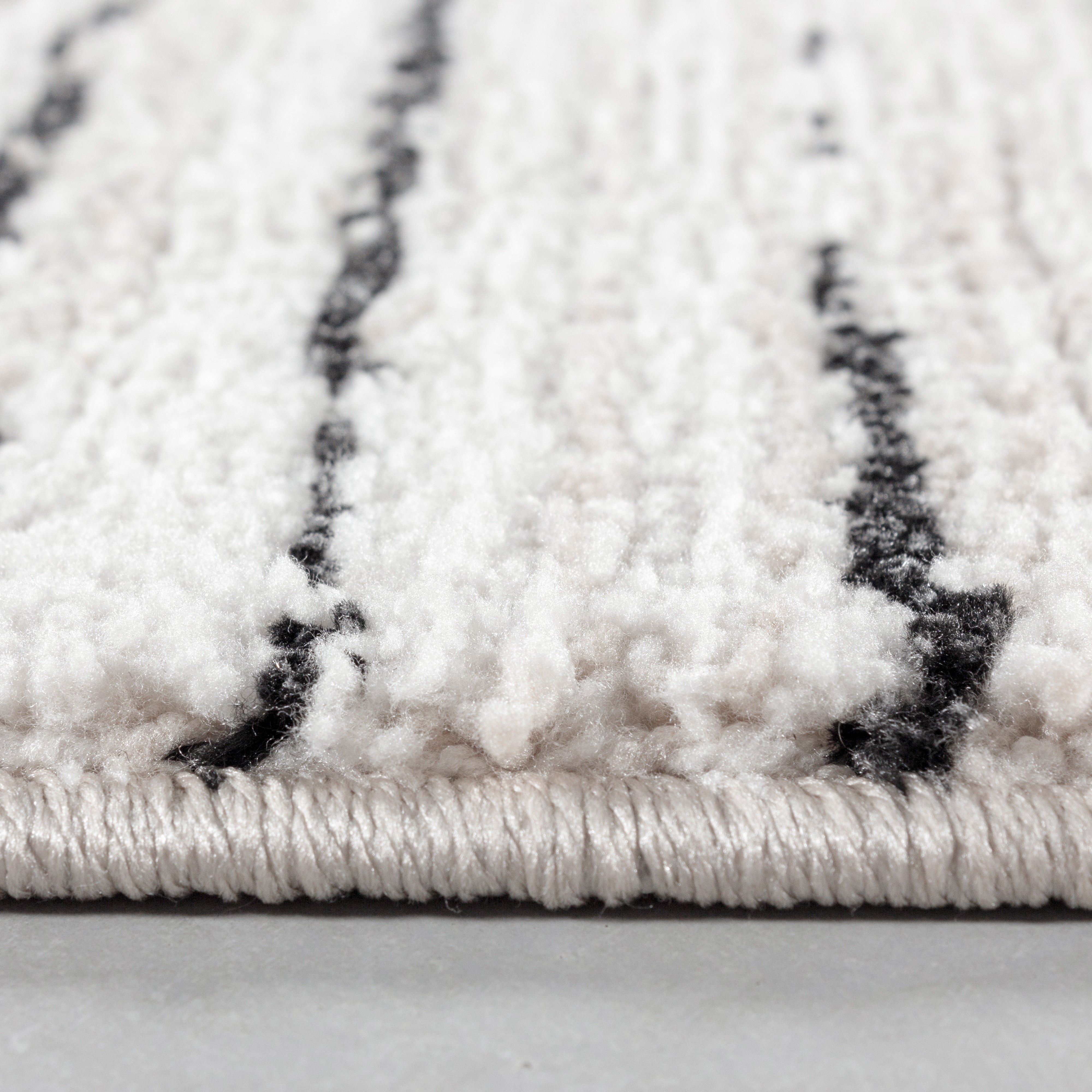 Kurzflor-Teppich Geometrisches Design creme