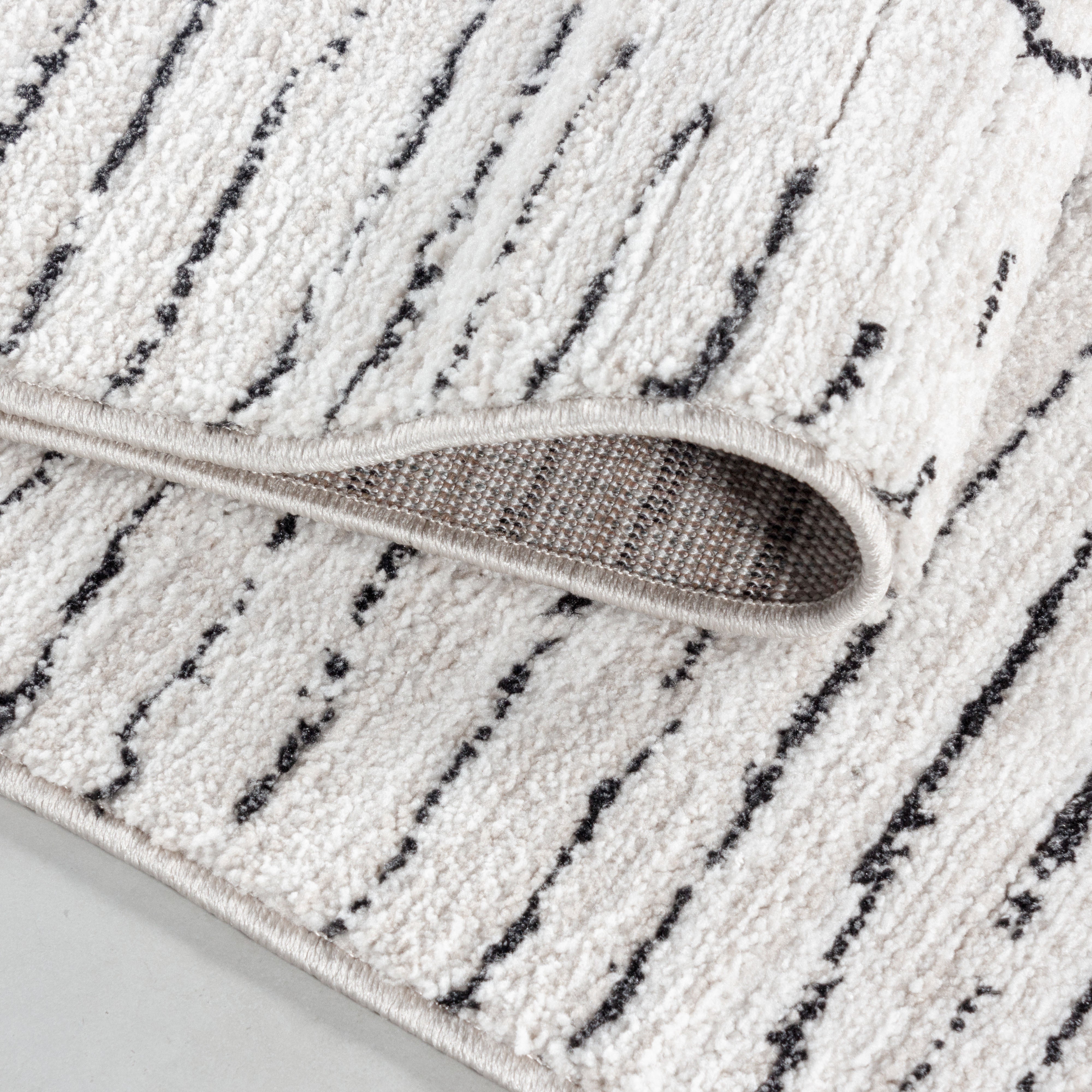 Kurzflor-Teppich Geometrisches Design creme