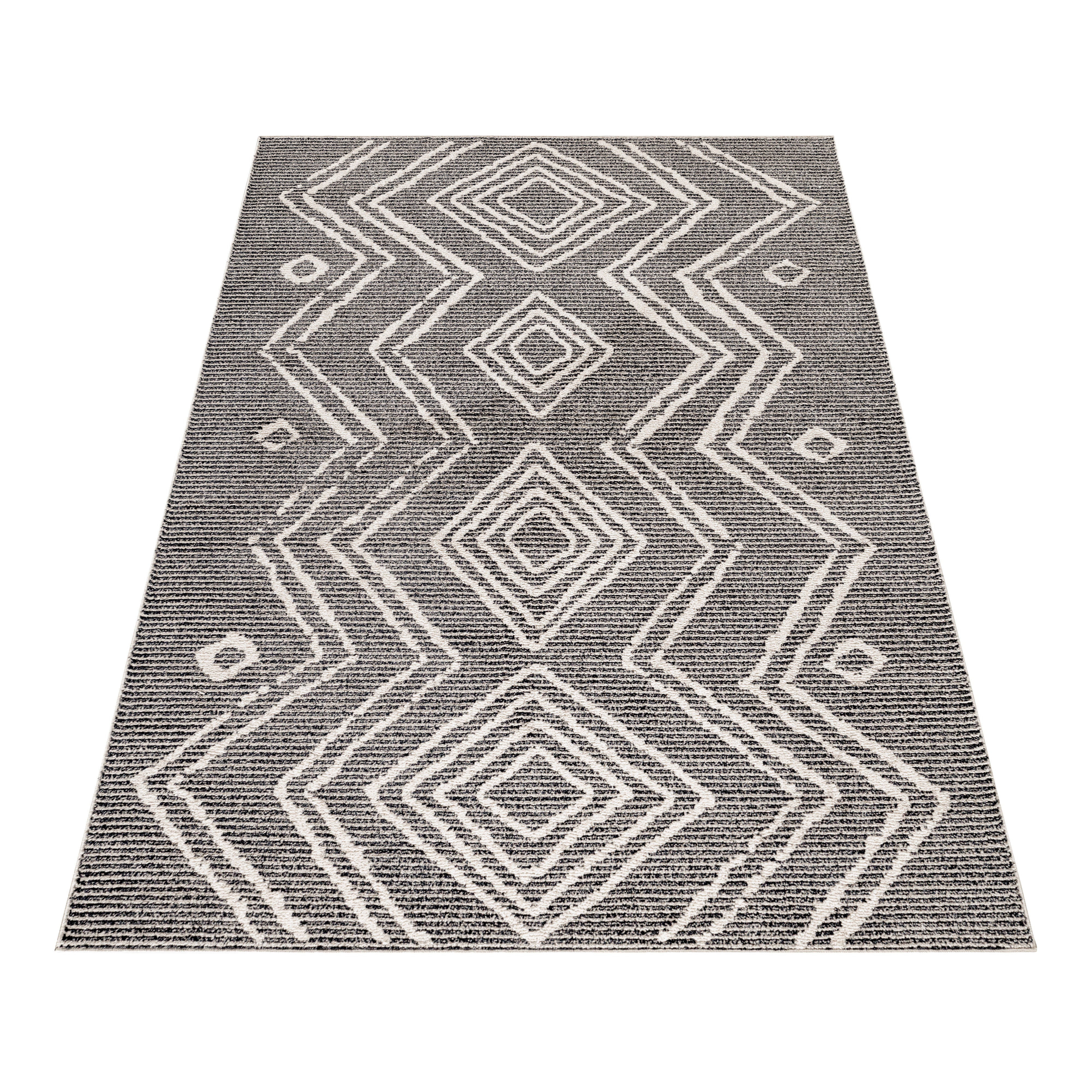 Kurzflor-Teppich im Berber-Design beige