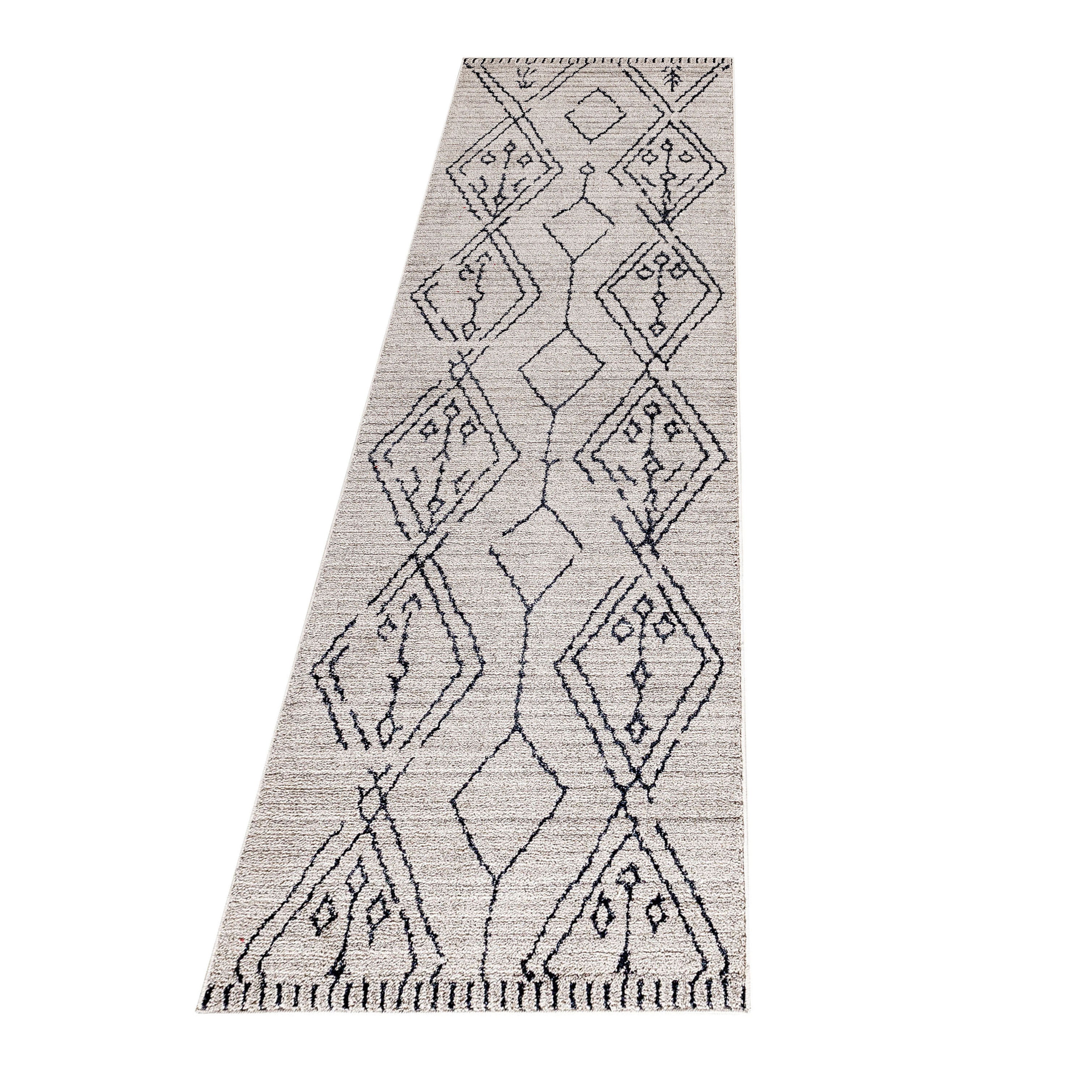 Kurzflor-Teppich im Boho-Design beige
