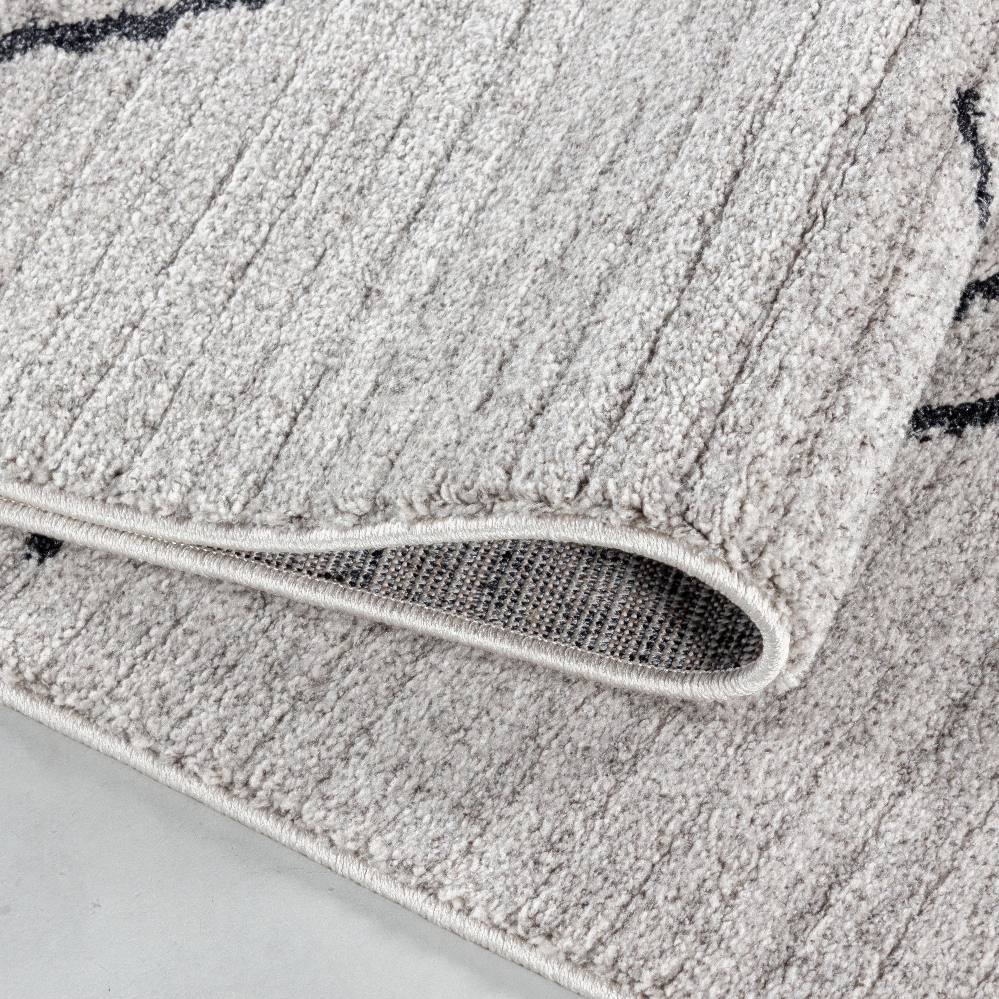 Kurzflor-Teppich im Boho-Design beige