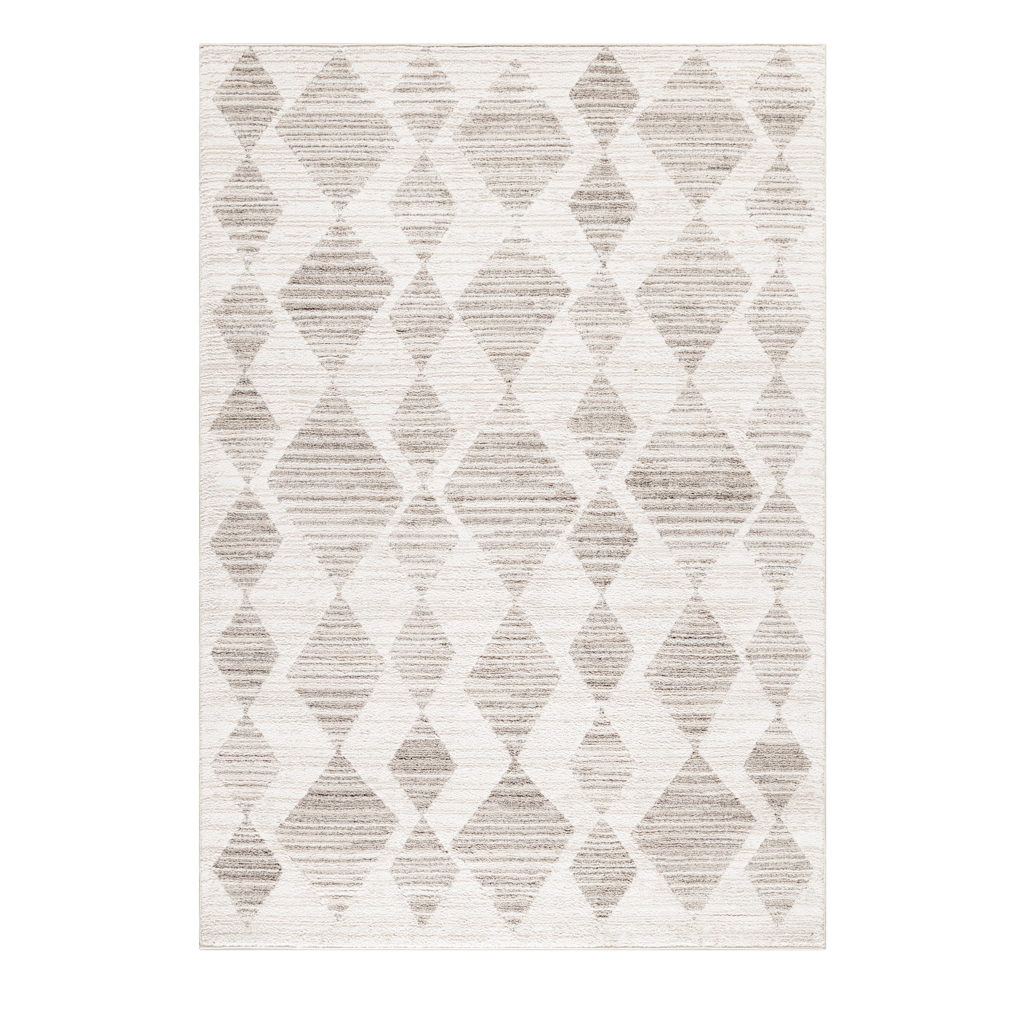 Kurzflor-Teppich modernes geometrisches-Design Creme
