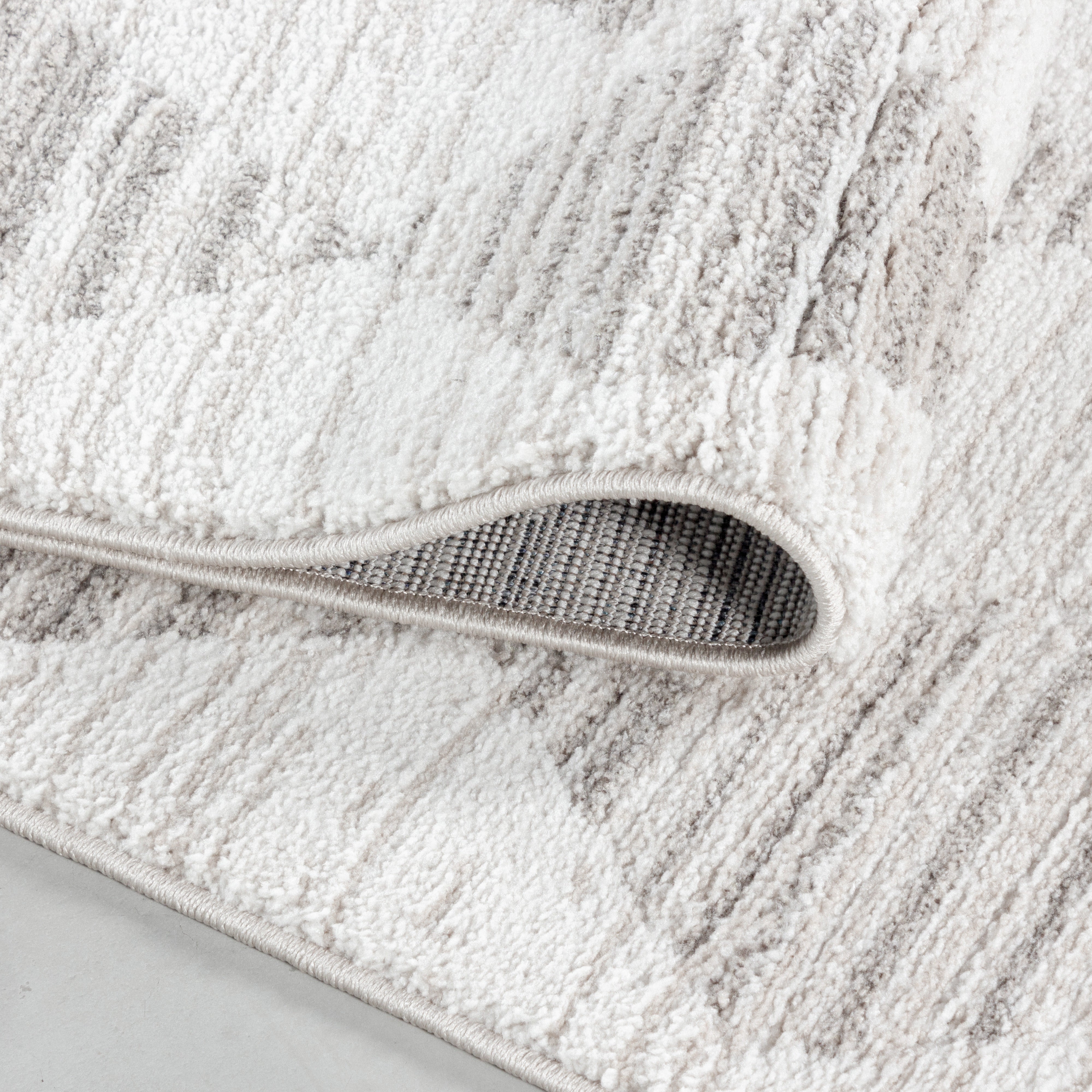 Kurzflor-Teppich modernes geometrisches-Design Creme