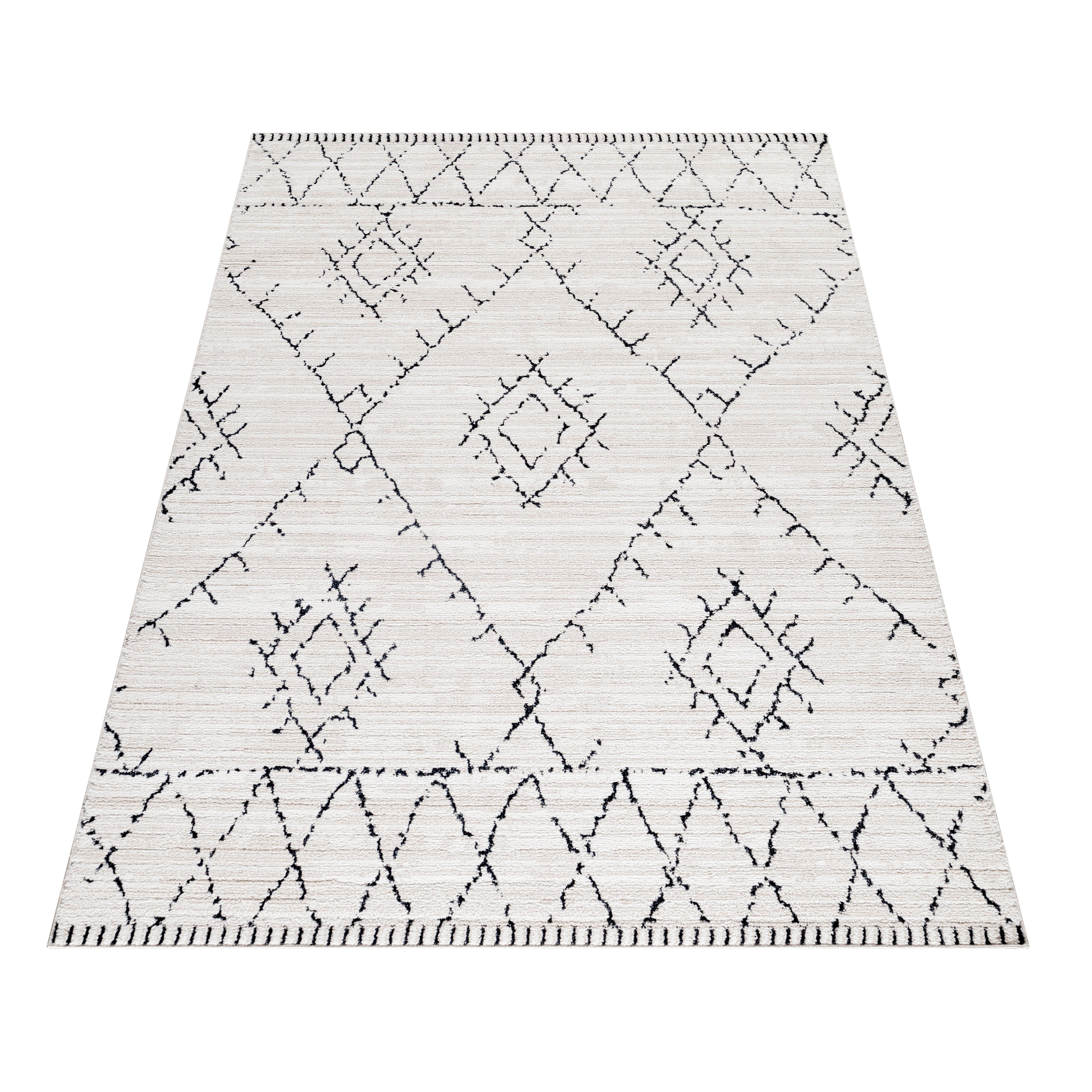 Kurzflor-Teppich im Berber-Design fürs Wohnzimmer