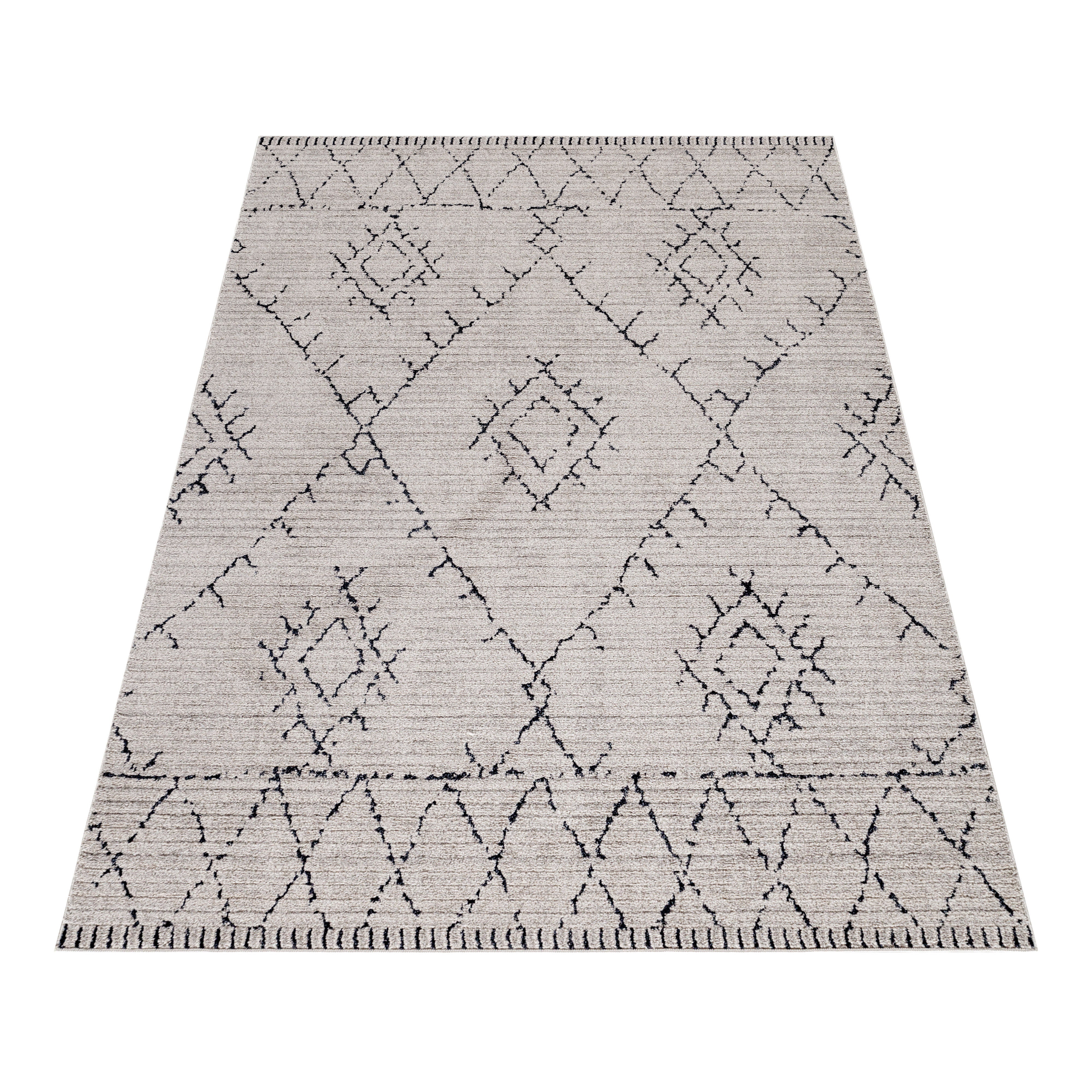 Kurzflor-Teppich im Berber-Design fürs Wohnzimmer