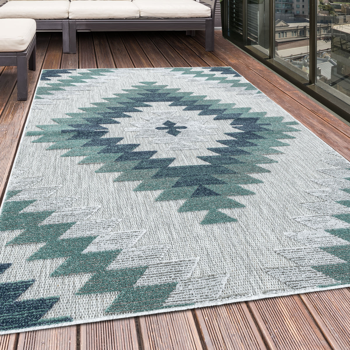 Design 5154 Blau Rechteckig