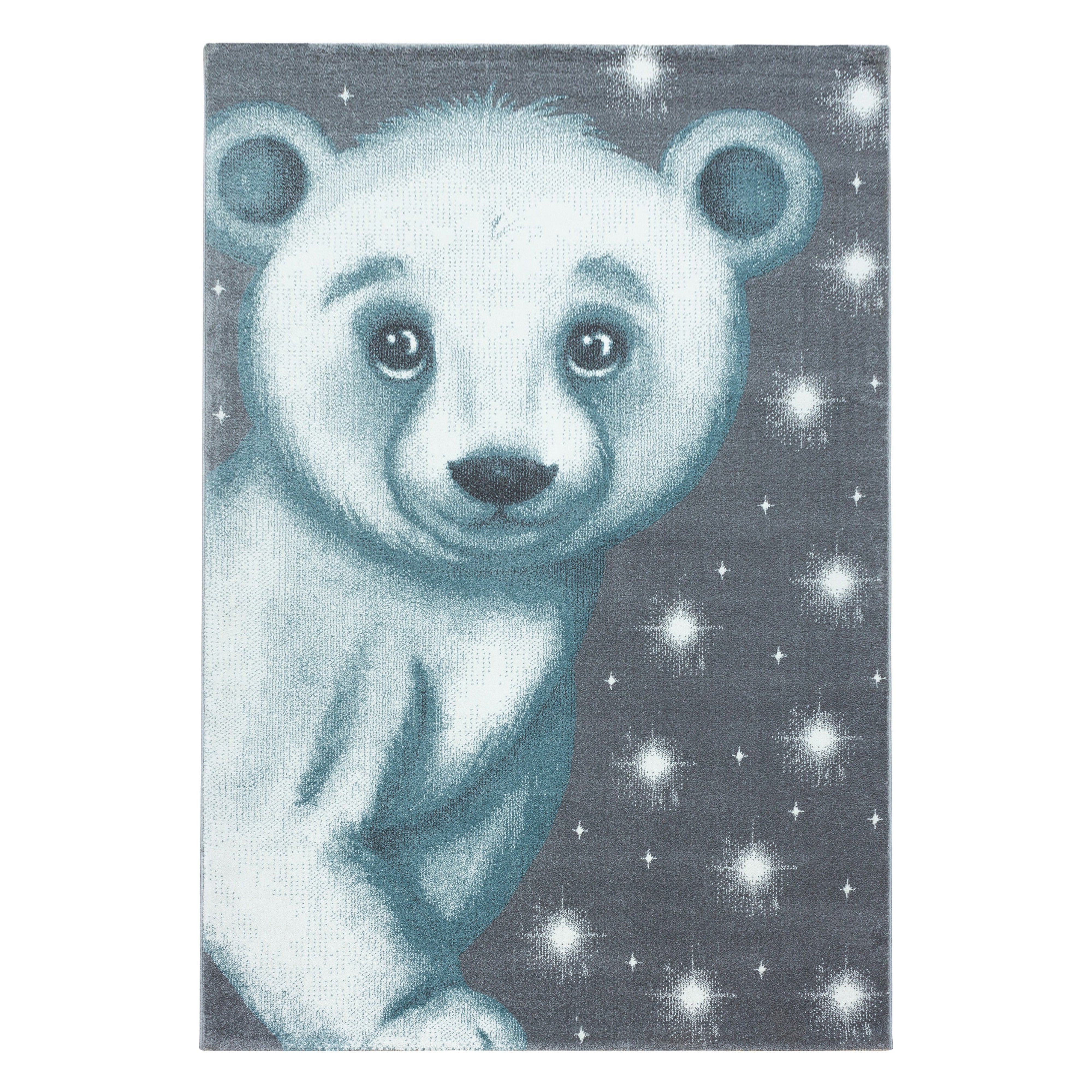 Kinder Teppich Kinderzimmer für Jungs und Mädchen weich Bären Design bunt aus Regenbogen Fußball UVM. aus Polypropylen