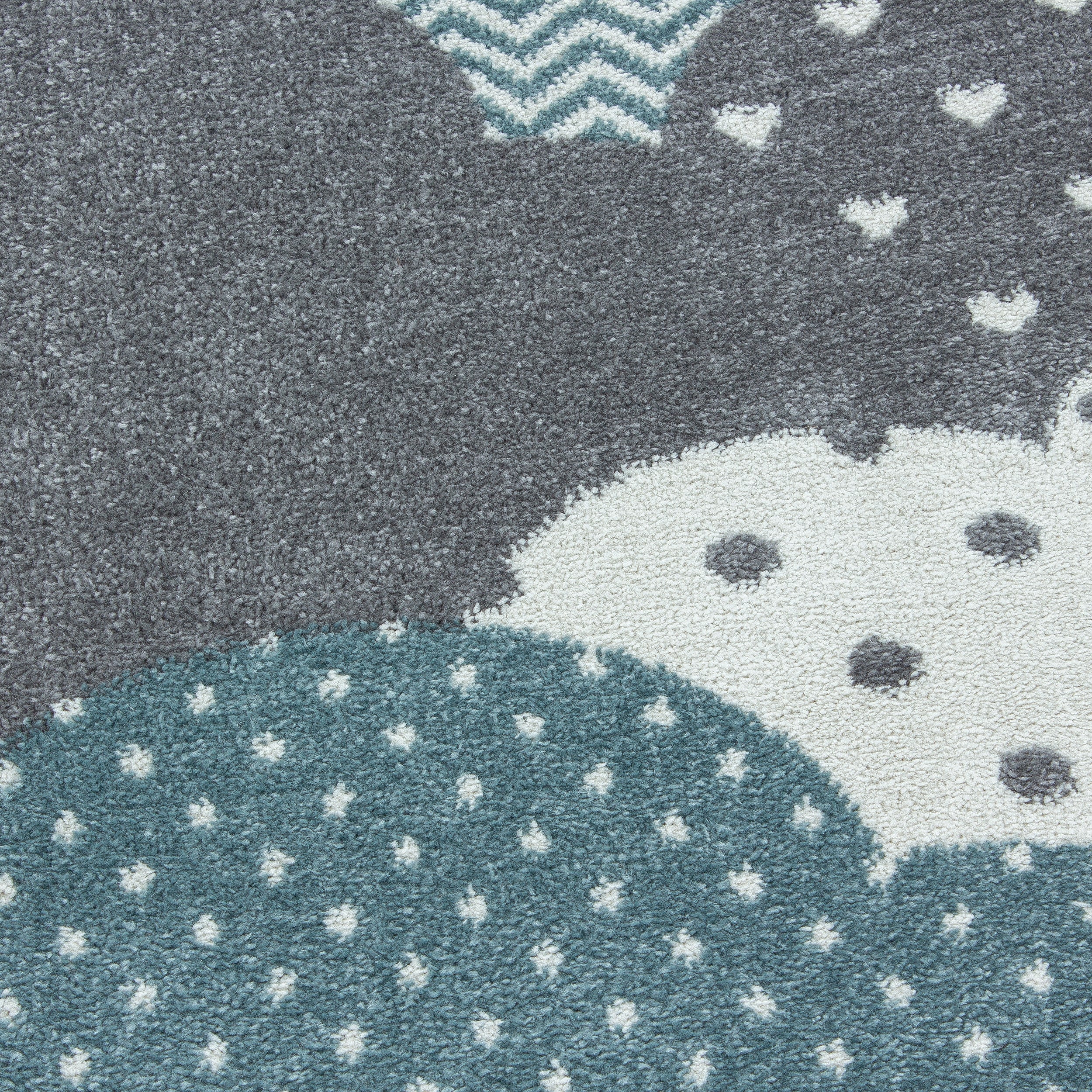 Kinder-Teppich Wolken Design in blau und rosa
