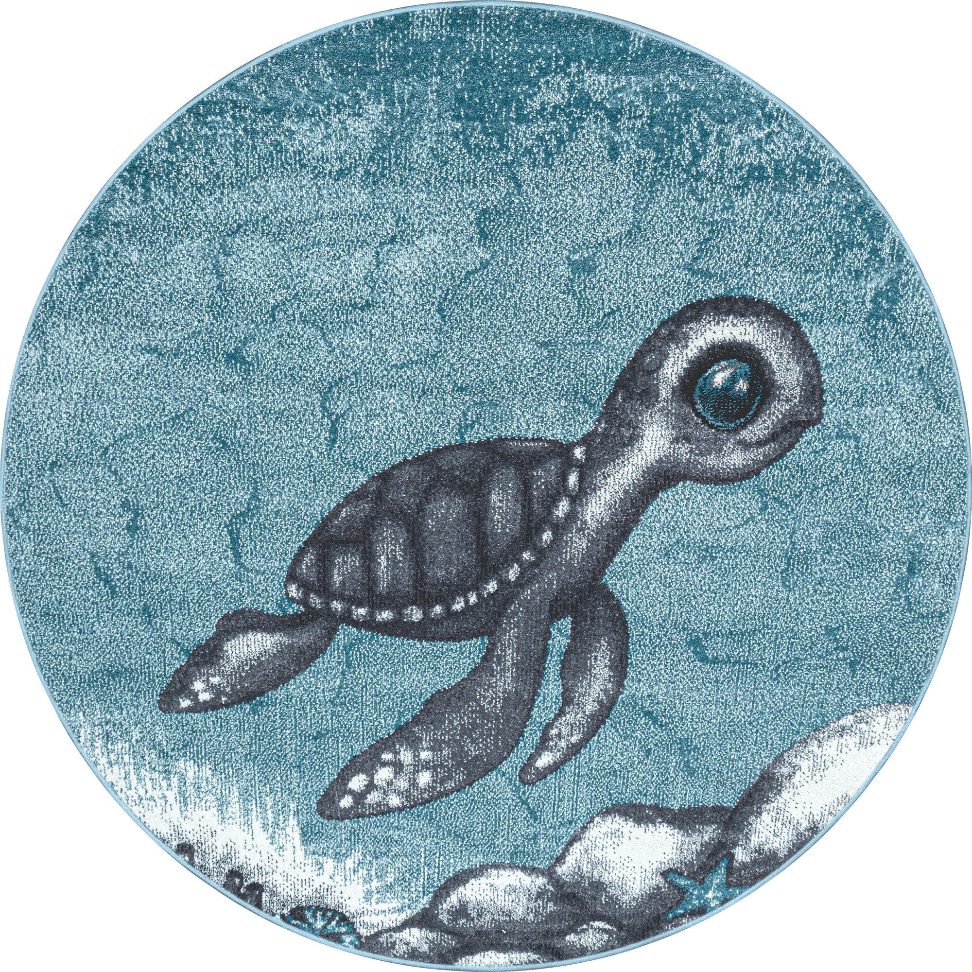 Kinder-Teppich Schildkröten Design blau