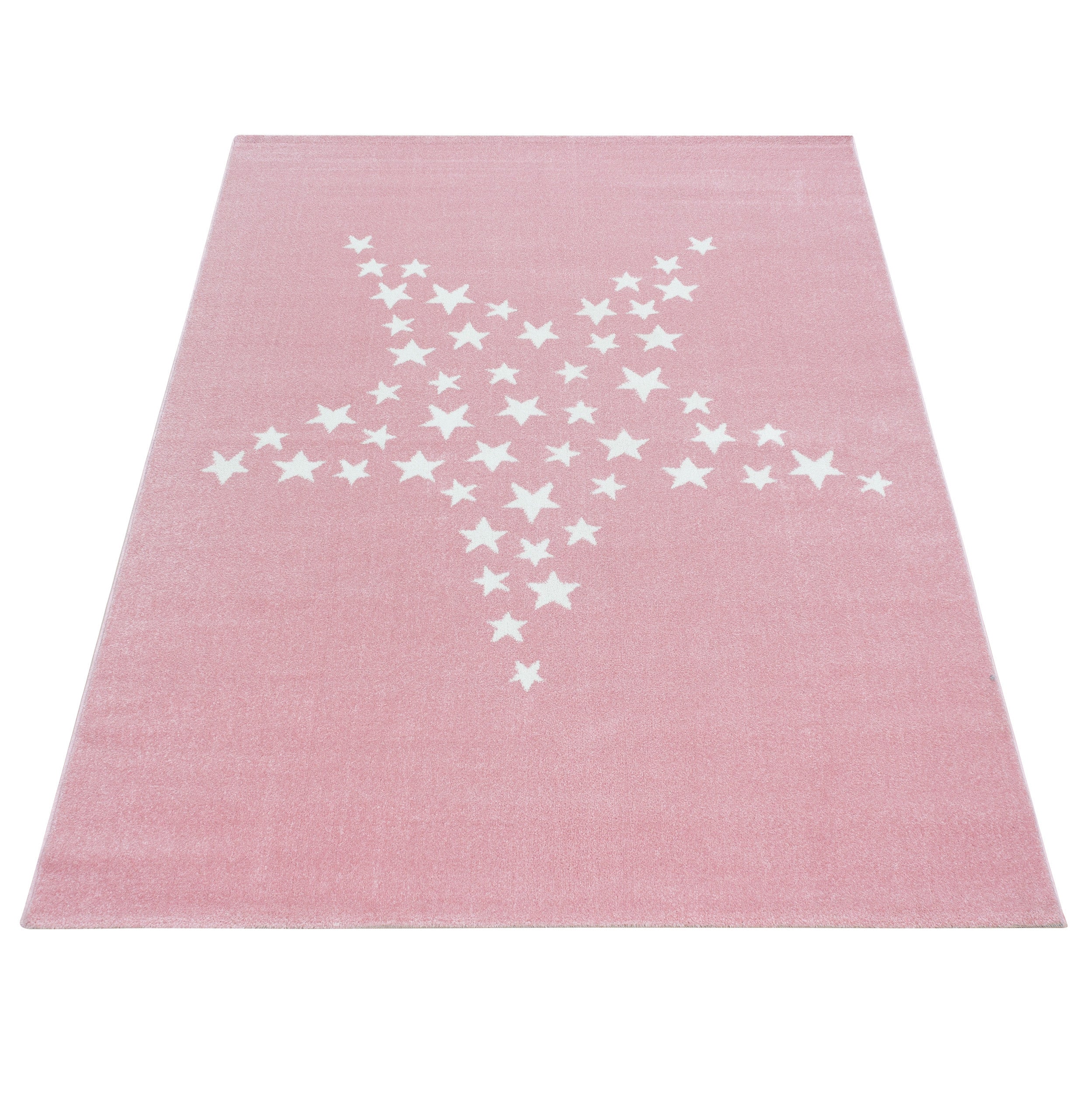 Kinder-Teppich Sternen Muster in rosa