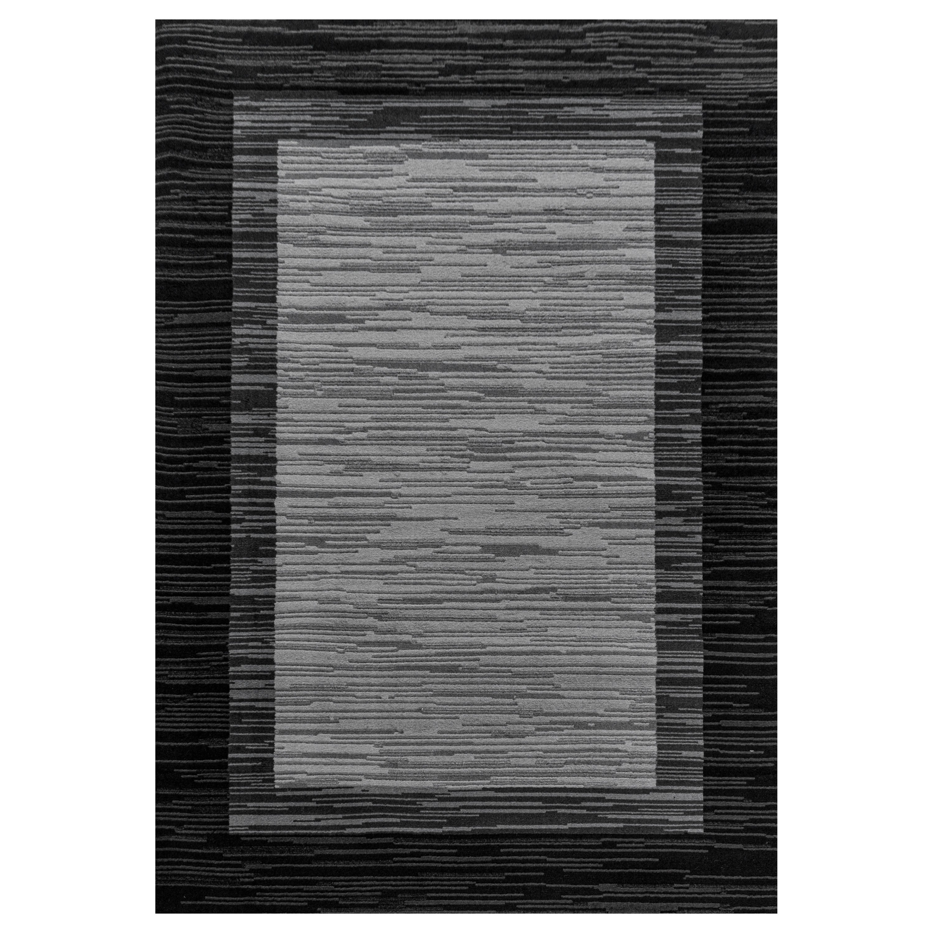 Kurzflor-Teppich Geometrisches Design schwarz und grau