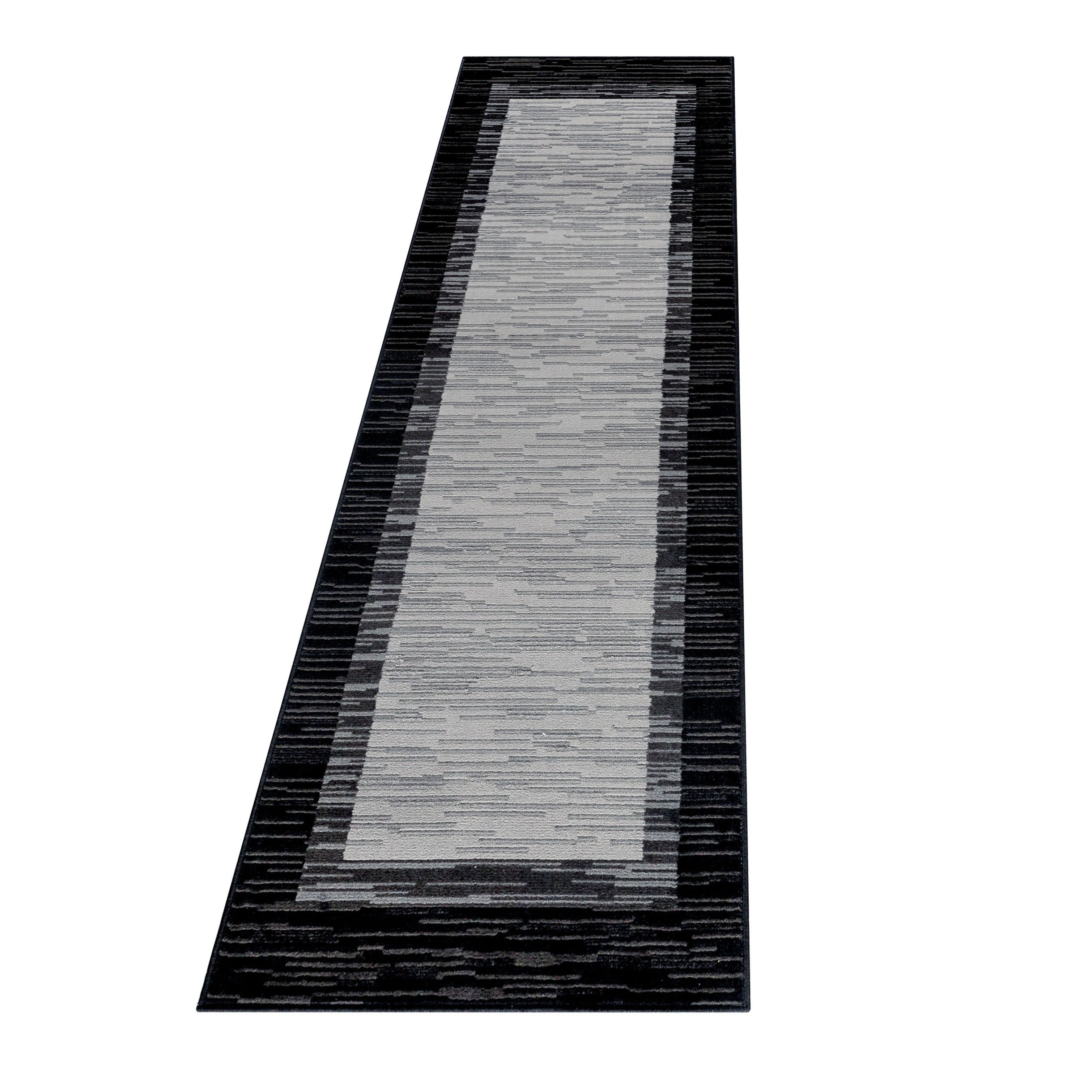 Kurzflor-Teppich Geometrisches Design schwarz und grau