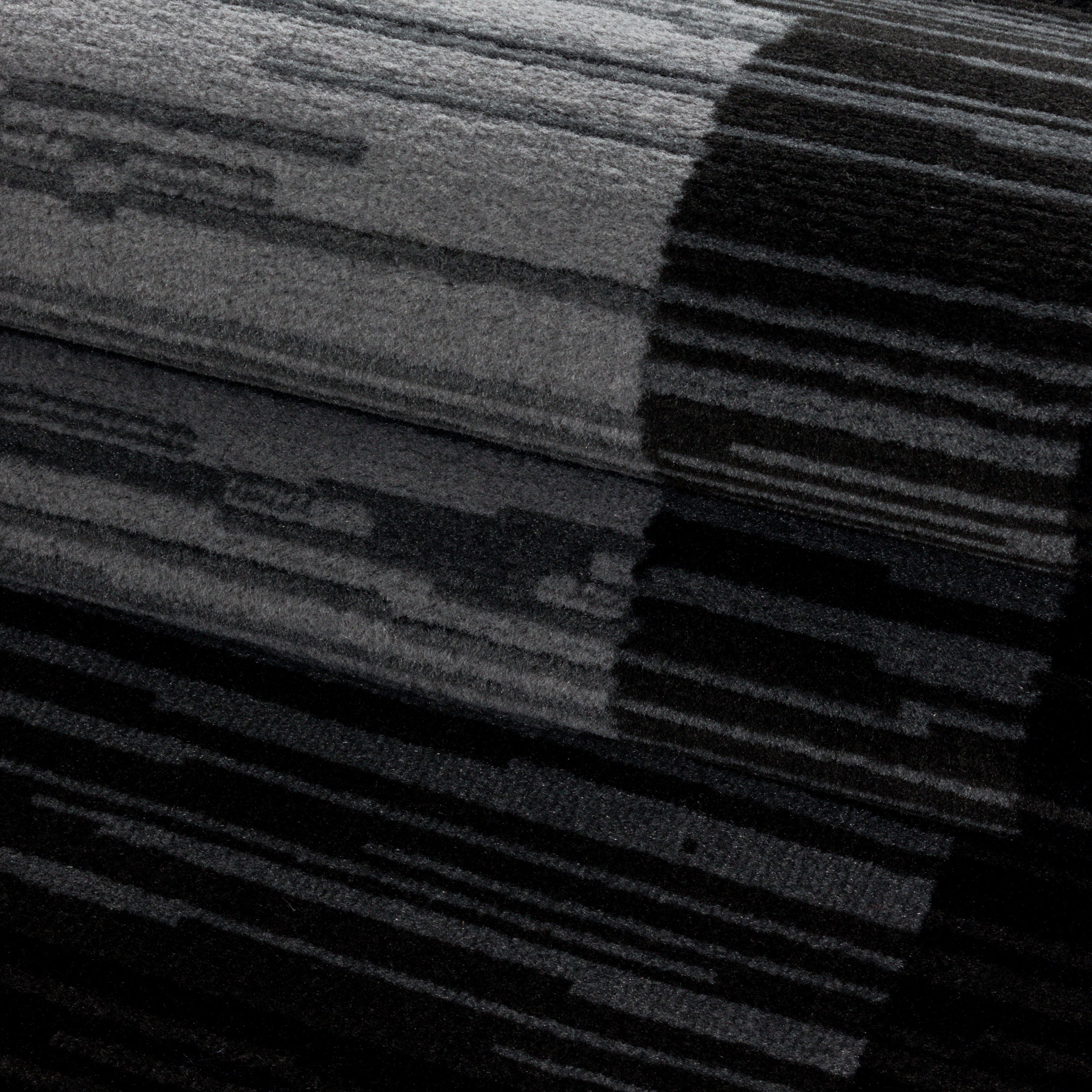 Kurzflor-Teppich Geometrisches Design schwarz und grau
