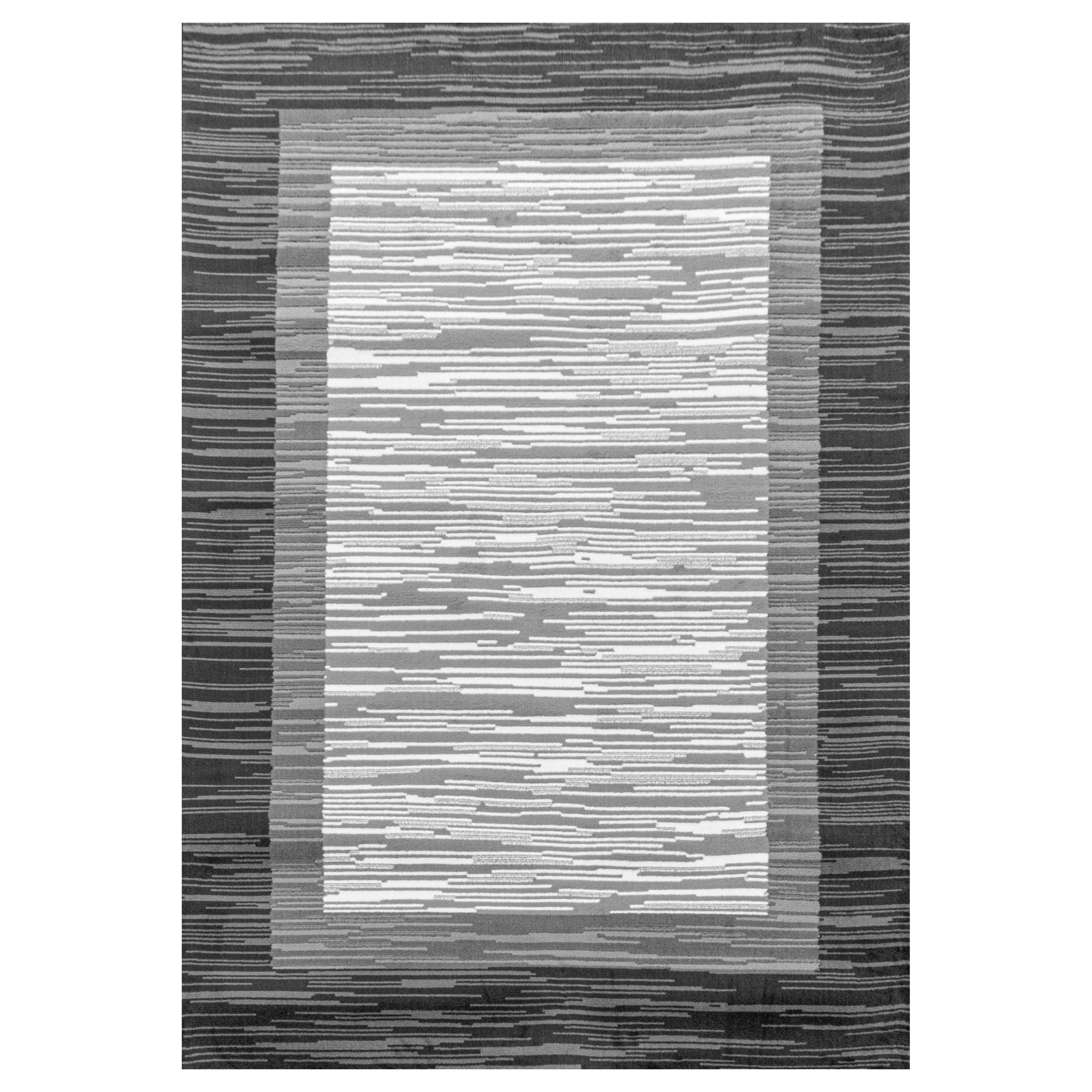 Kurzflor-Teppich Geometrisches Design schwarz und grau