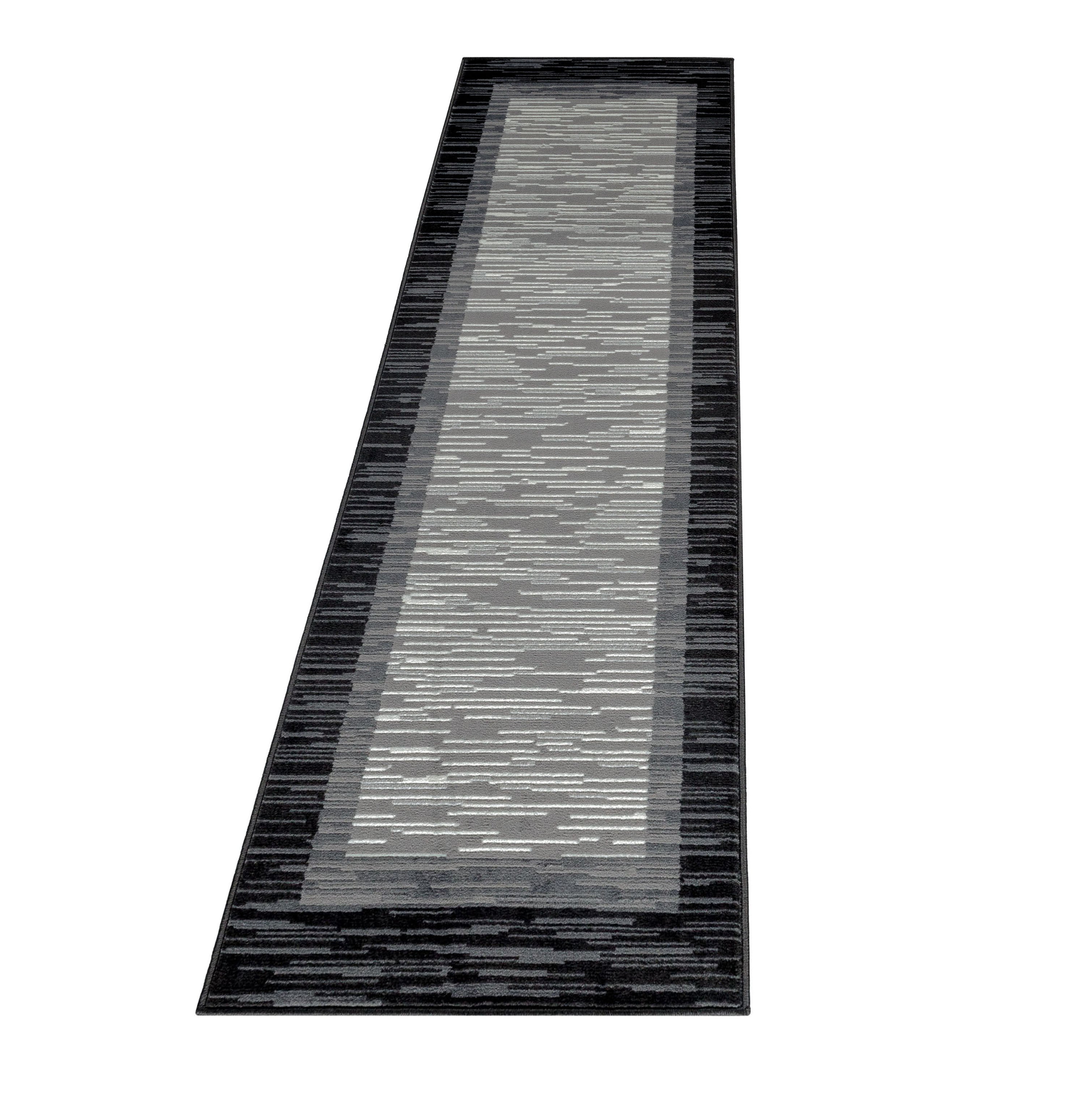Kurzflor-Teppich Geometrisches Design schwarz und grau