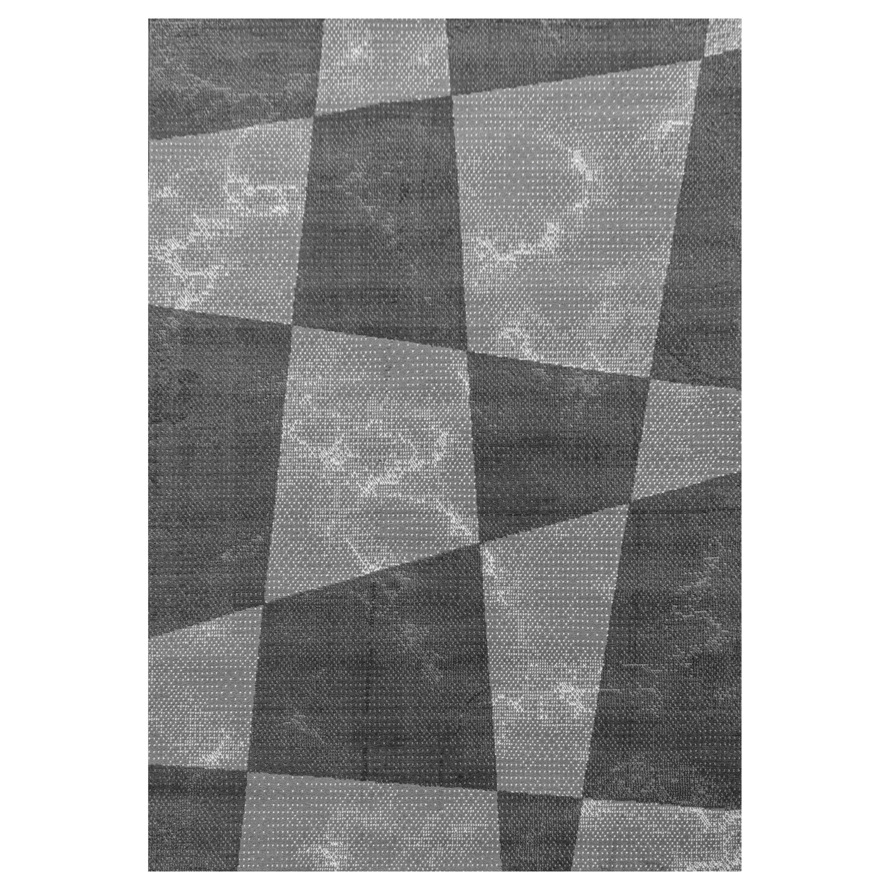 Kurzflor-Teppich in Stein-Optik grau und schwarz