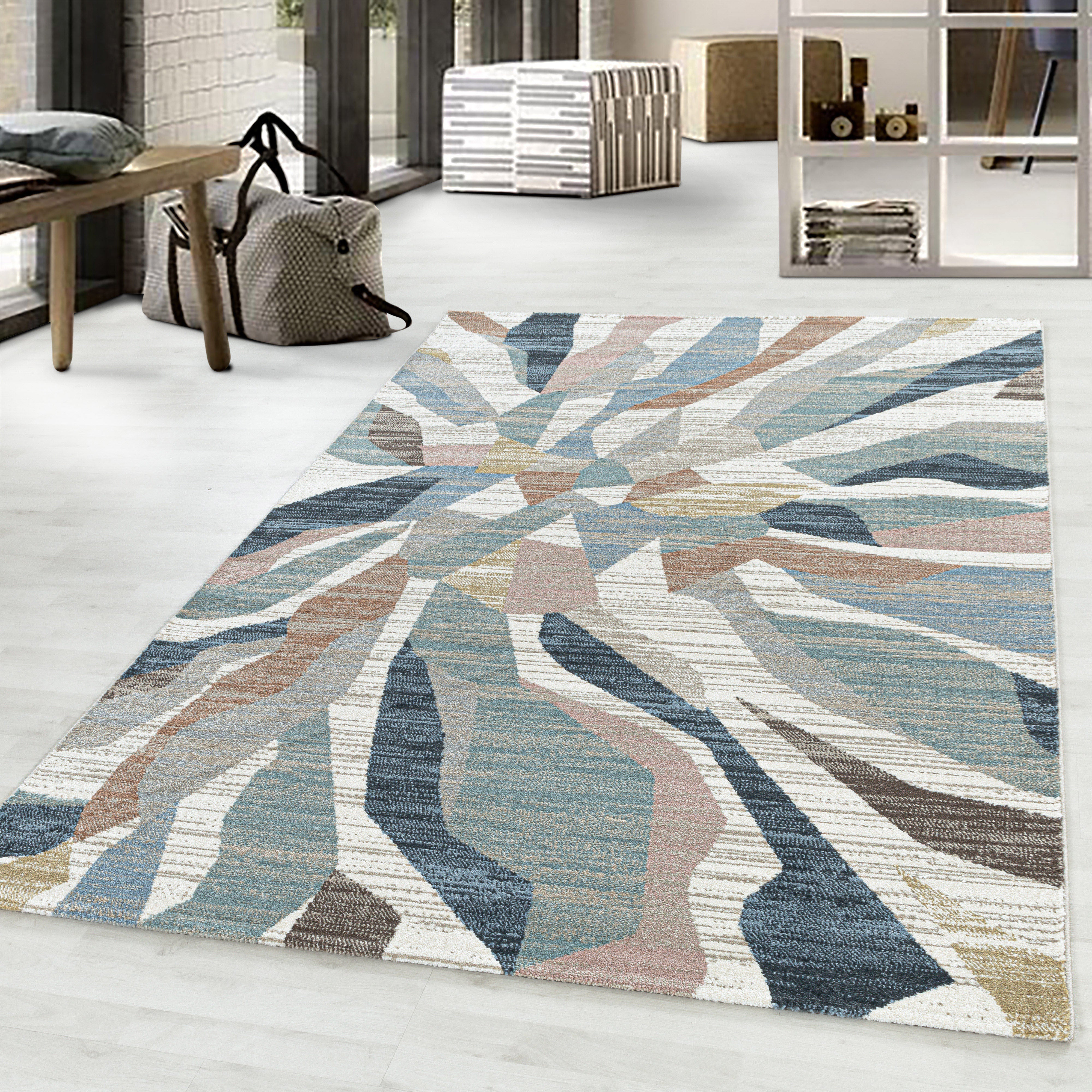 Kurzflor-Teppich Künstlerisches Design bunt
