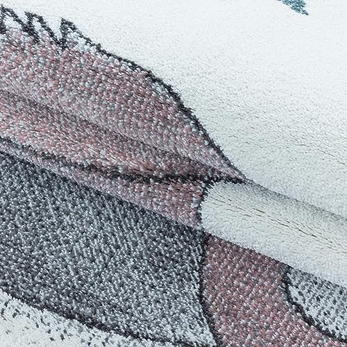 Stilvoll Günstig by ELMM Kinder Teppich Kinderzimmer für Jungs und Mädchen weich Dinosaurier Design bunt aus Regenbogen Fußball UVM. aus Polypropylen