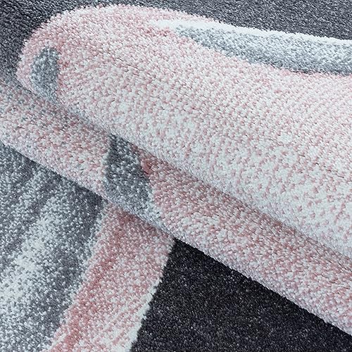 Kinder-Teppich rosa und blau Drachen Design niedlich