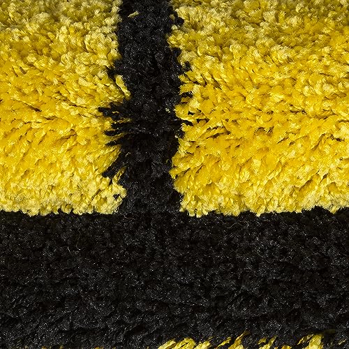 Stilvoll Günstig by ELMM Kinder Teppich Kinderzimmer für Jungs und Mädchen weich Fußball-Design bunt aus Regenbogen Fußball UVM. aus Polypropylen