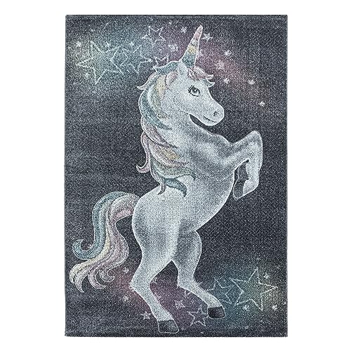 Kinder-Teppich niedliches Einhorn Design in verschiedenen Farben