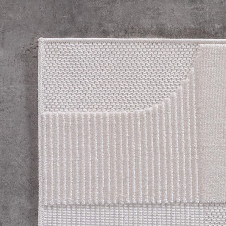 Stilvoll Günstig by ELMM Terasse-Balkon-küche Teppich 80 x 250 cm Creme – modernes Design