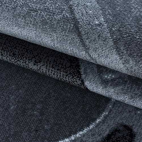 Kurzflor-Teppich stilvolles geometrisches Design schwarz